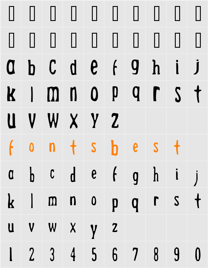 Drek Character Map