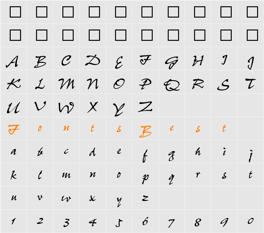 Pepita MT Character Map