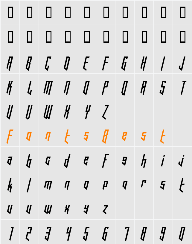 Hooked Up 101 Character Map