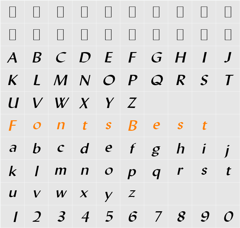 Lynda-Extended Character Map