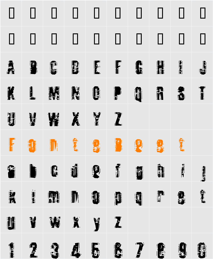 Tooth Ache Character Map