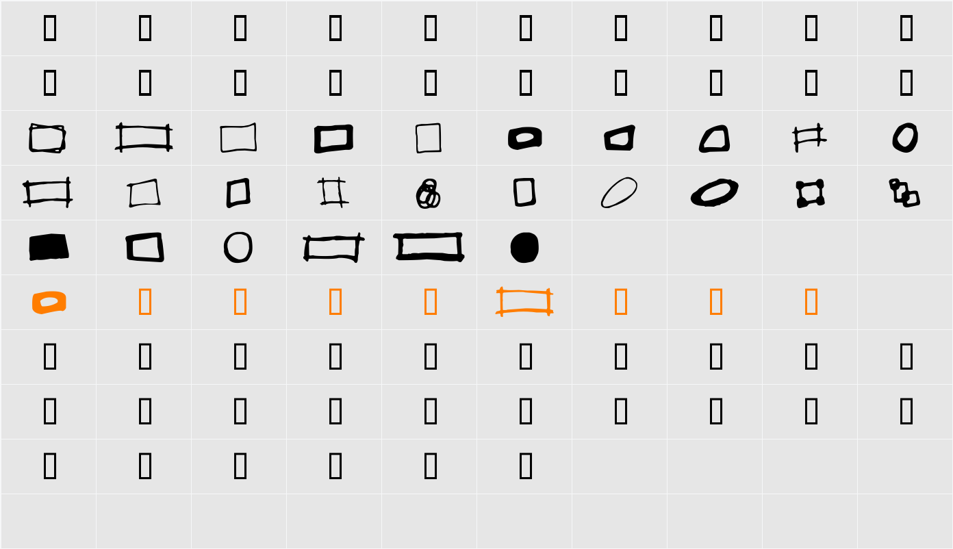 Some Boxes Character Map