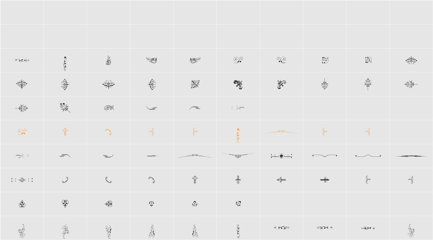 Soft Ornaments Three Character Map
