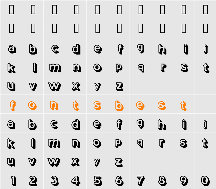 JI-Podium Character Map
