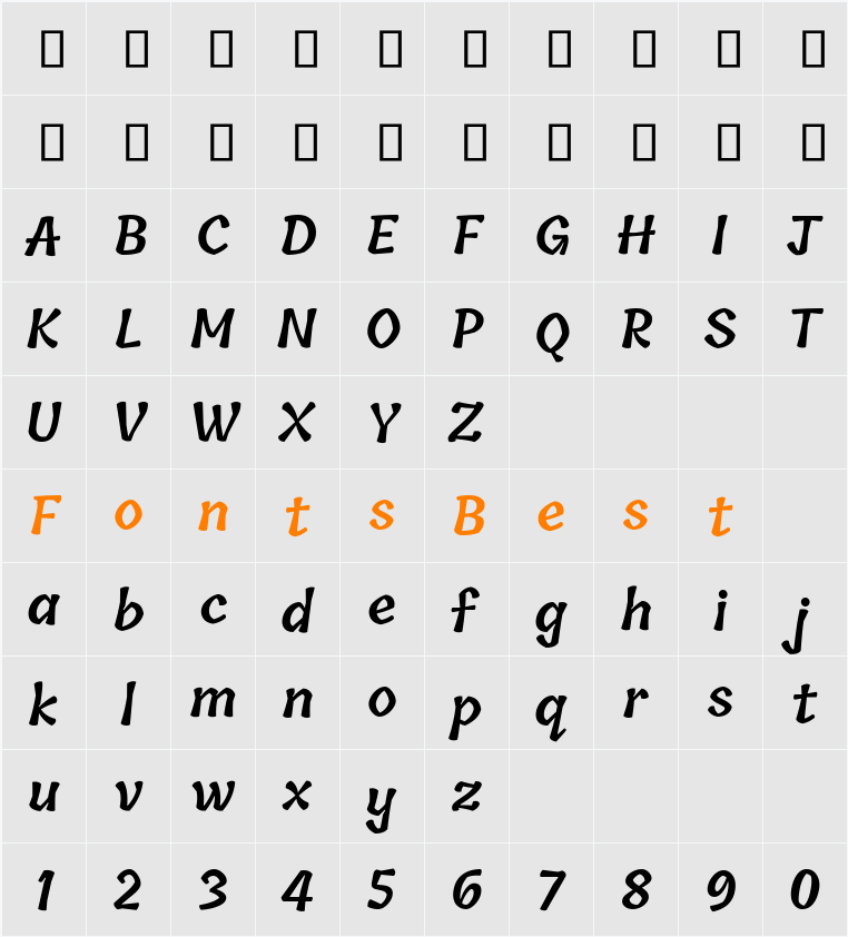 Tillana SemiBold Character Map