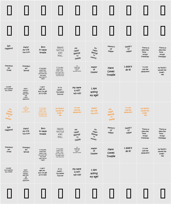 KR Babiez Character Map