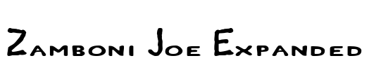 Zamboni Joe Expanded Font Image