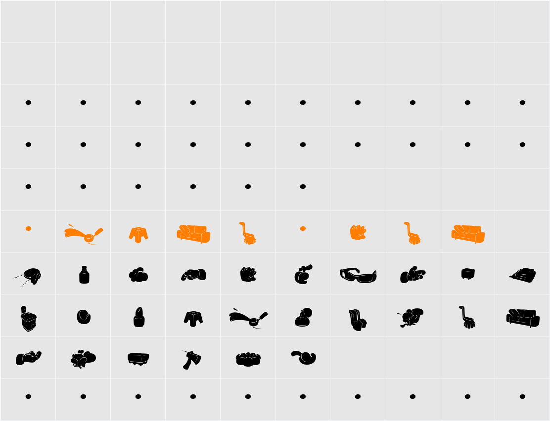 SaunaDingbats-Solo Character Map