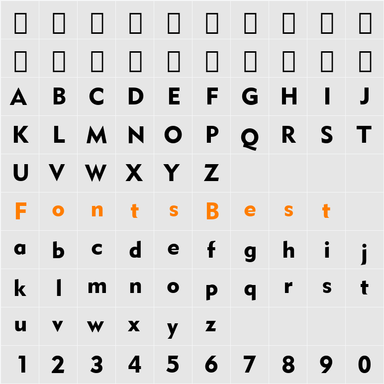 Geometr415 Blk BT Character Map