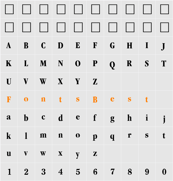 PSL Siara Character Map