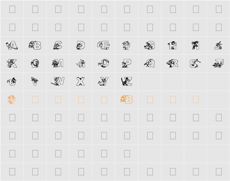 FunnyPets Character Map