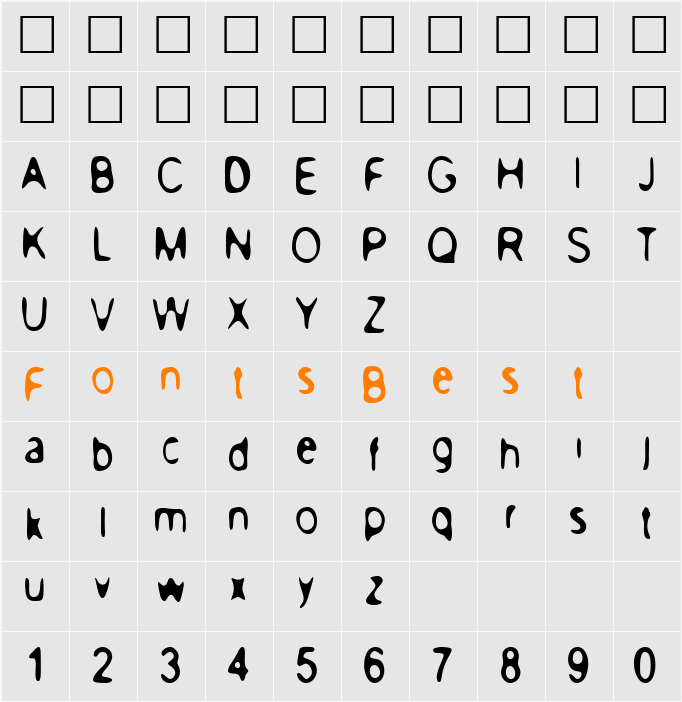 PeaceNow Basic Character Map