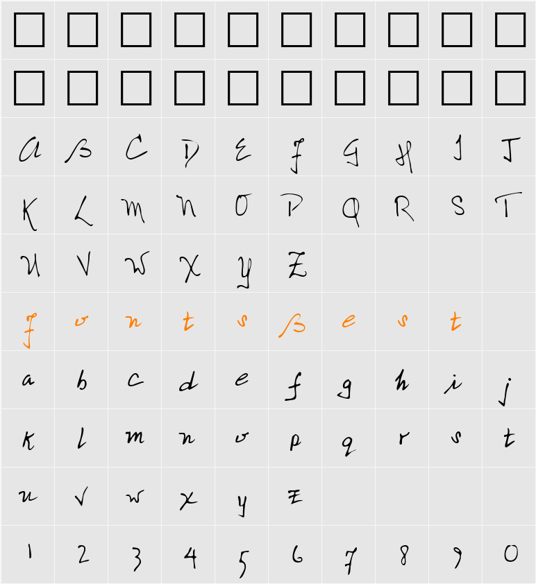 LEHN216 Character Map