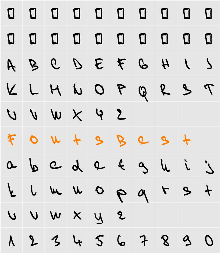 Willy 2 Character Map