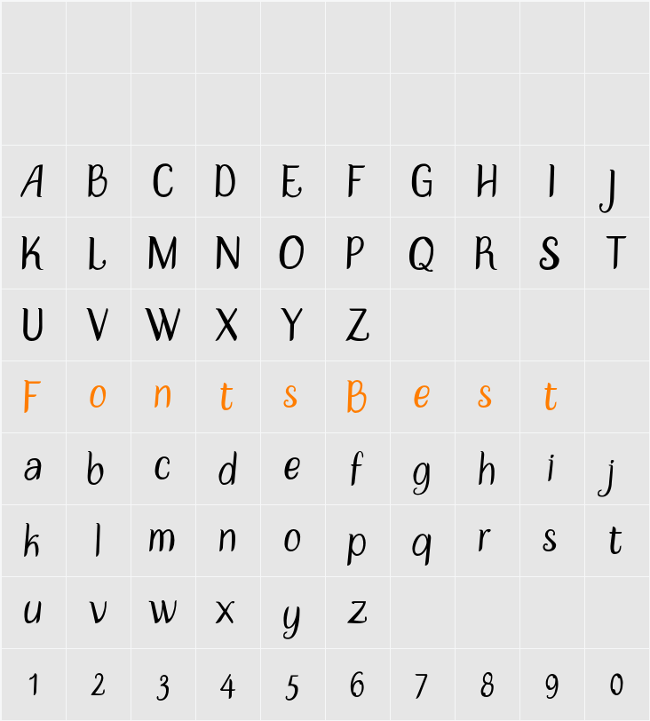 Disguise Slim Sans Character Map