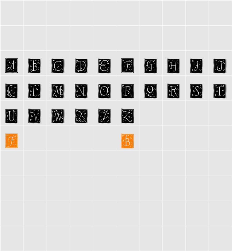 TaglienteInitials Character Map