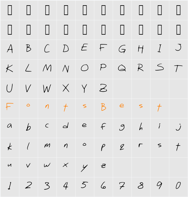 Willis Character Map