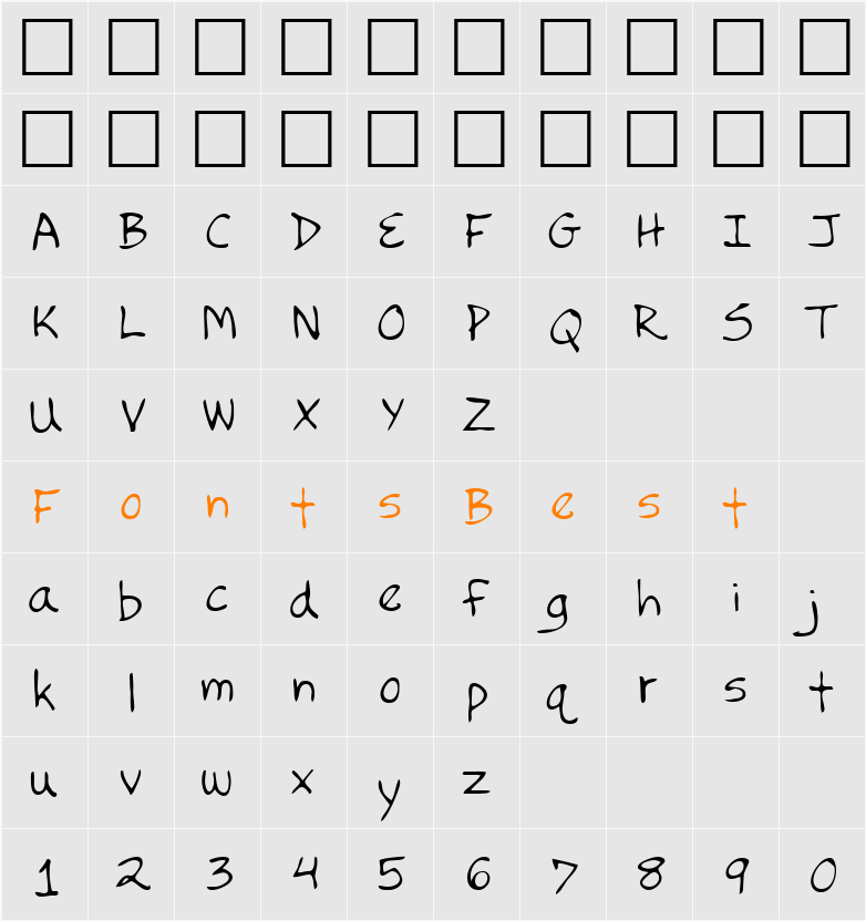 LEHN252 Character Map
