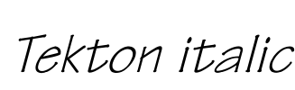 Tekton italic Font Image