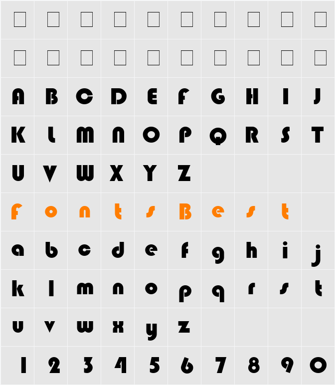 Blippo Black Character Map
