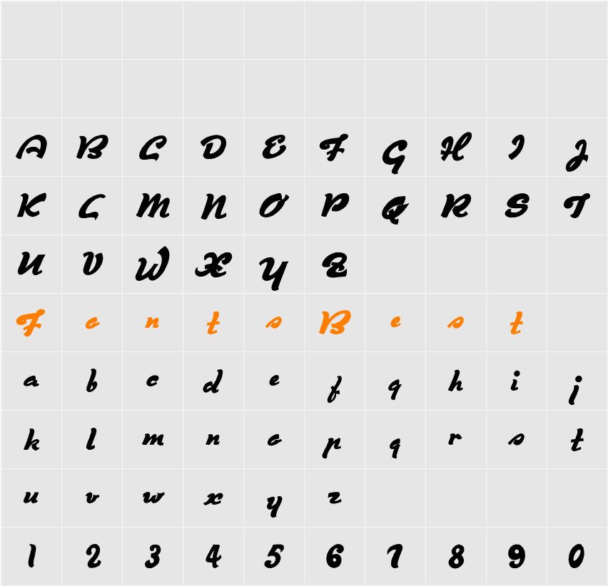 Derniere Script Character Map