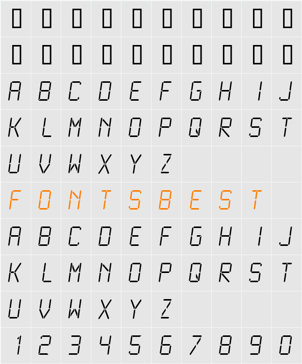 LCDMono2 Character Map