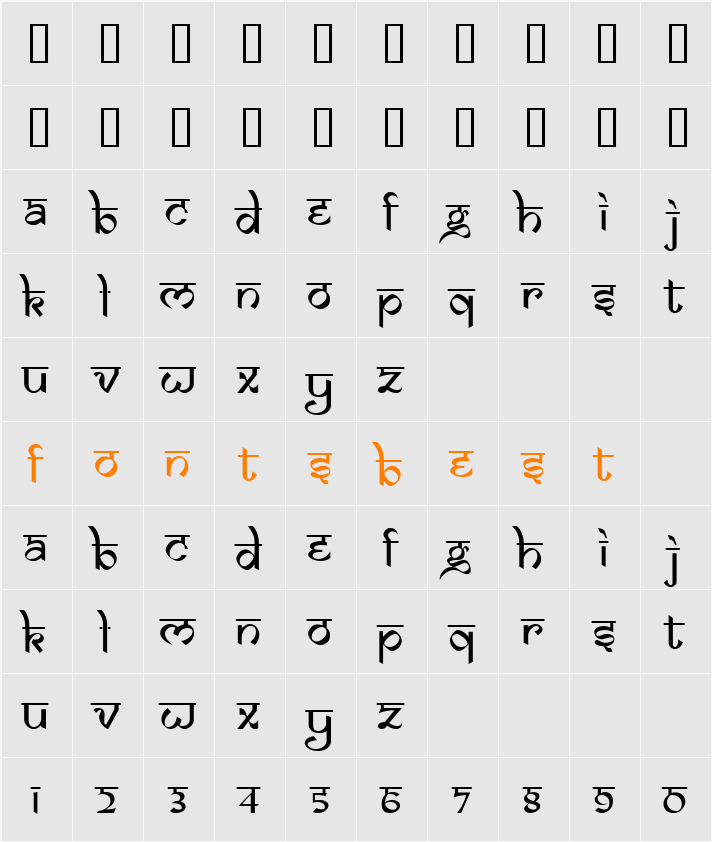JI-Pierce Character Map