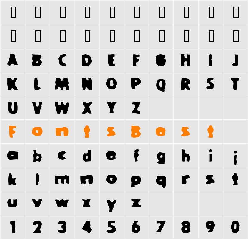 Goola Character Map