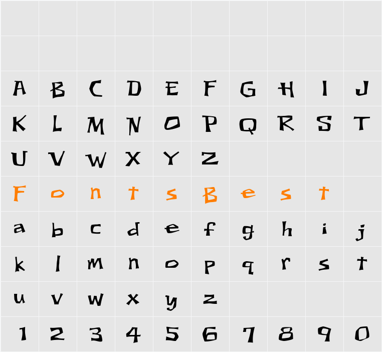 OWOThudThin Character Map