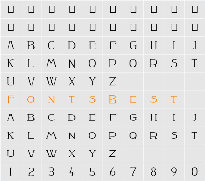Peake-Squat Character Map