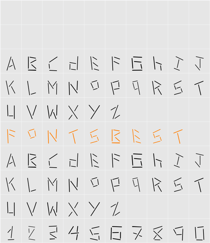 linerstencil thin Character Map