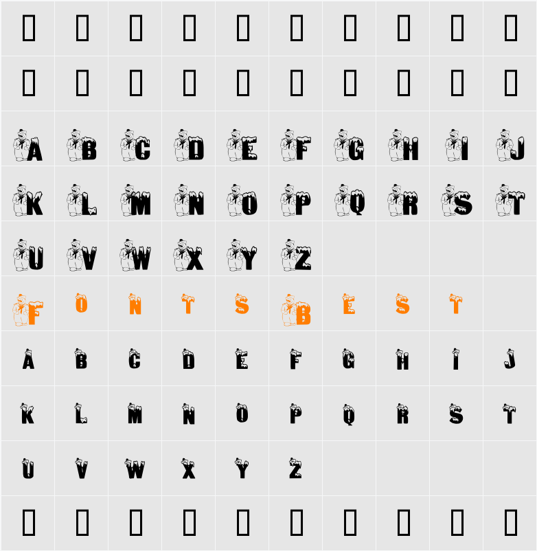 JNKSAILOR FROSTY Character Map