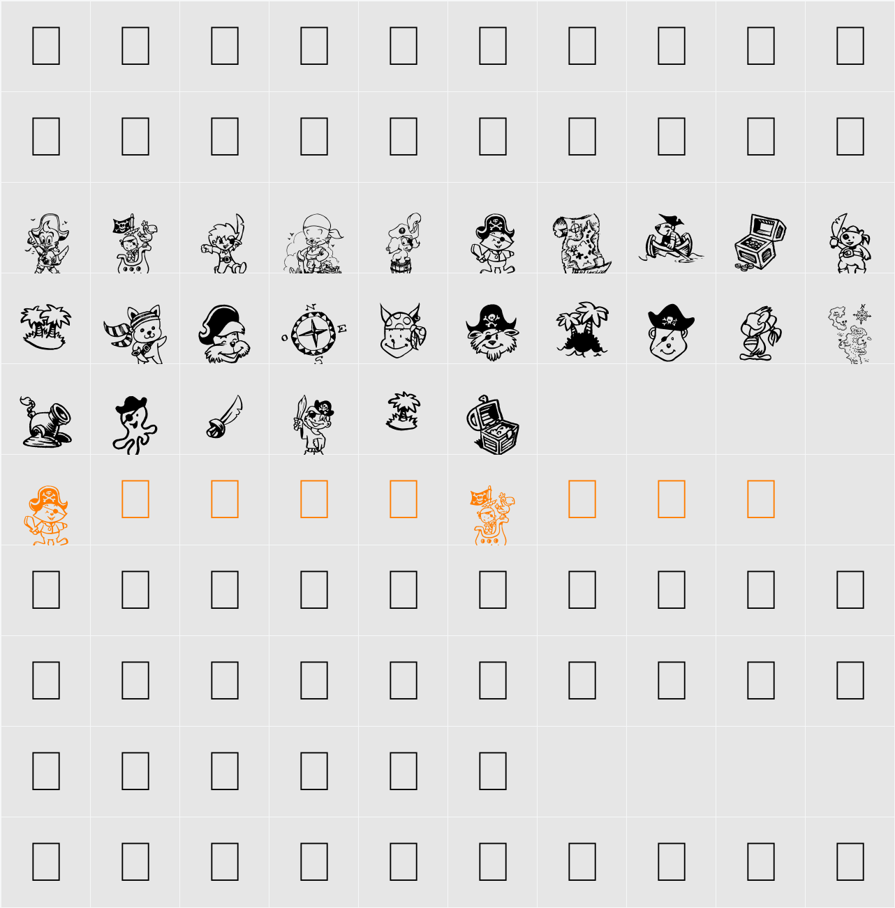 Ptits Pirates Character Map