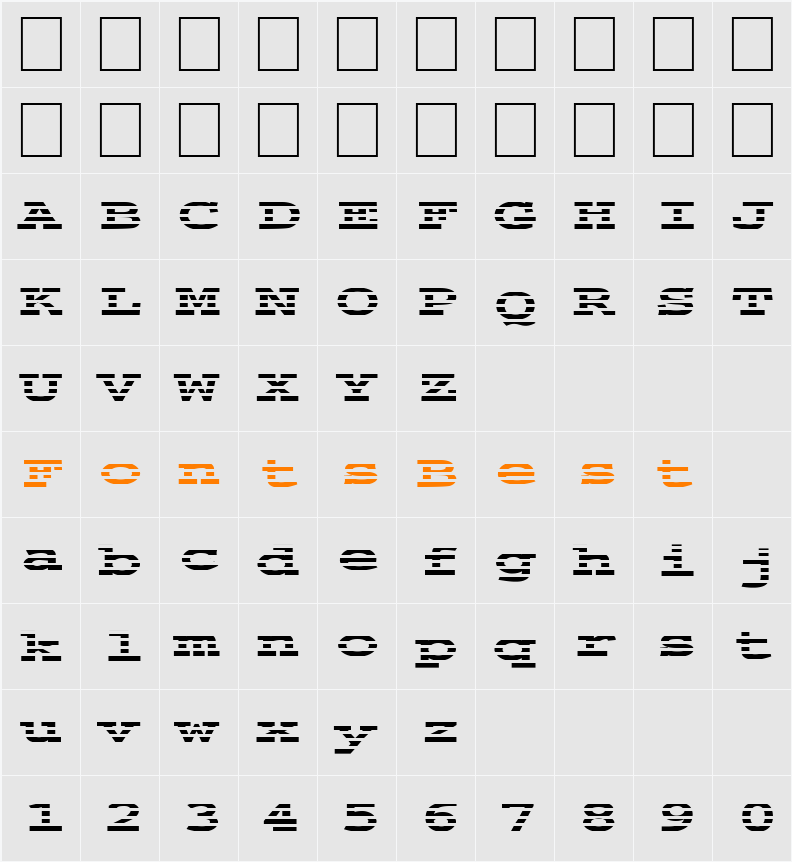 FZ BASIC 54 STRIPED EX Character Map