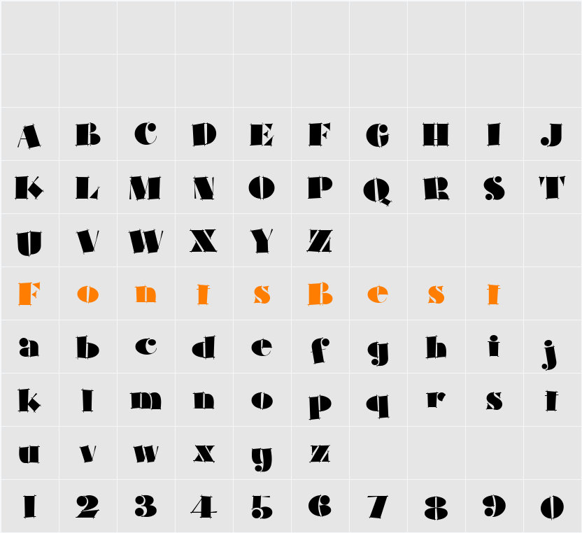 Slapdash Deco NF Character Map