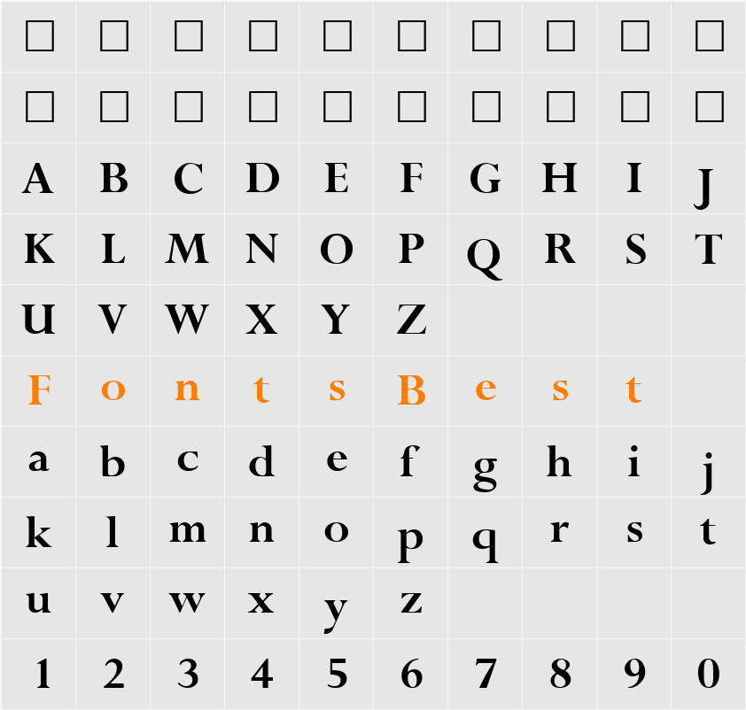 Purloin Character Map