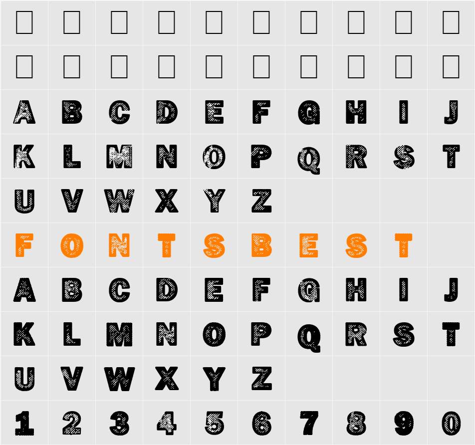 Hotöcop Character Map