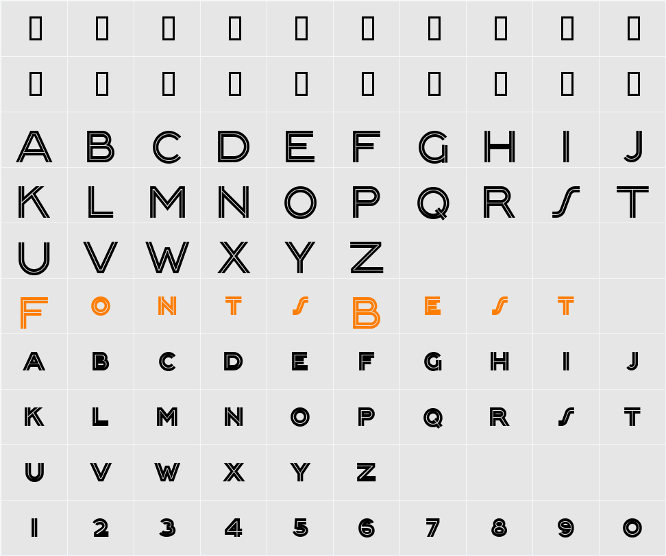 PackardClipperNF Character Map