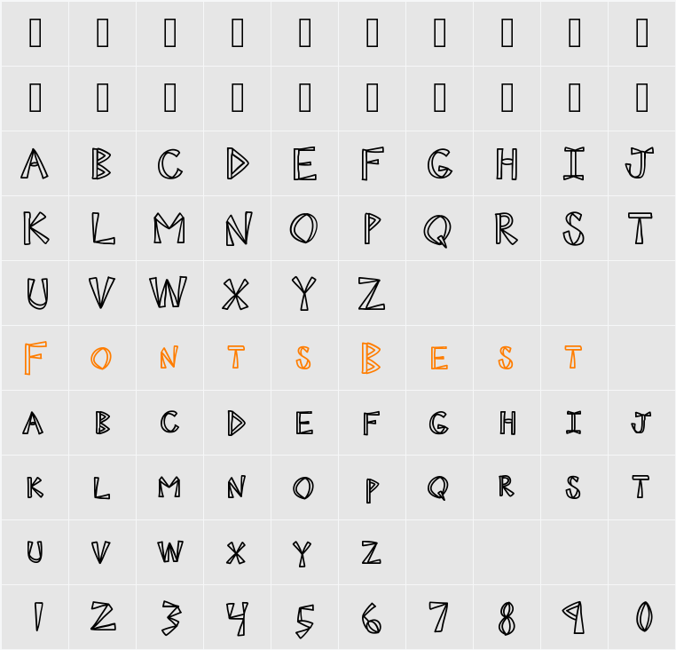 KBNINJAPOWER Character Map