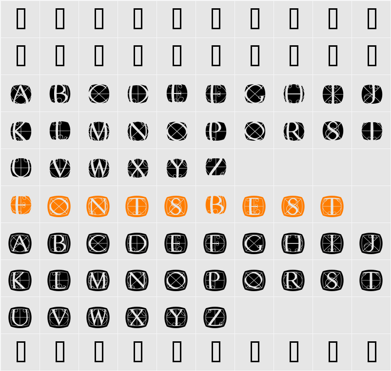 RodgauerOneRound Character Map