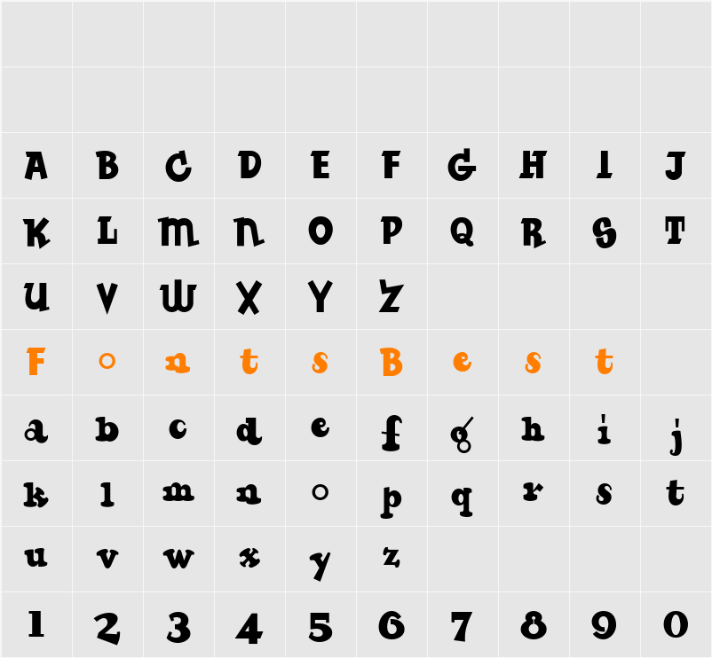 RumbleSeatNF Character Map