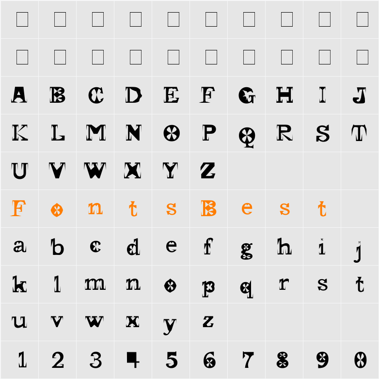 Gscript Character Map