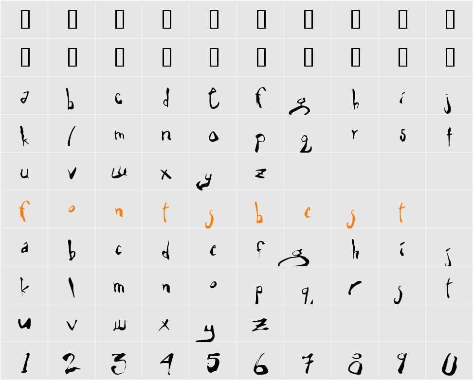 Eli 5.0b Character Map