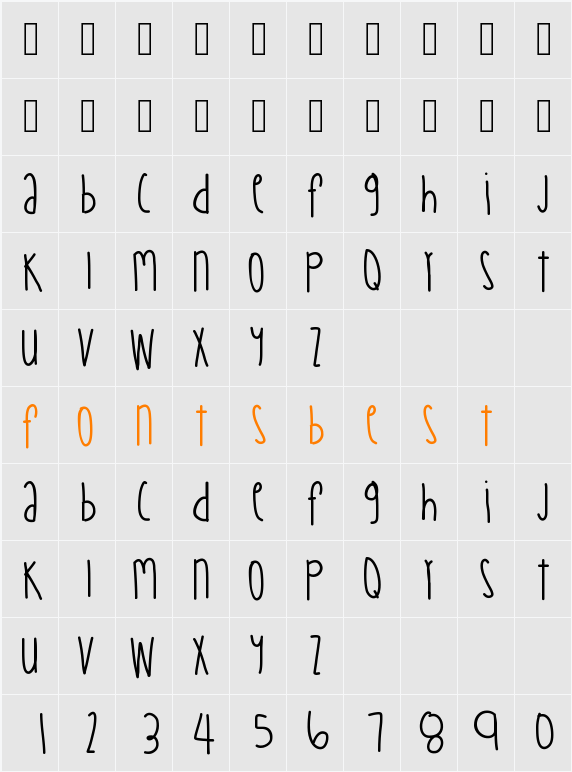 TangerineMangos Character Map