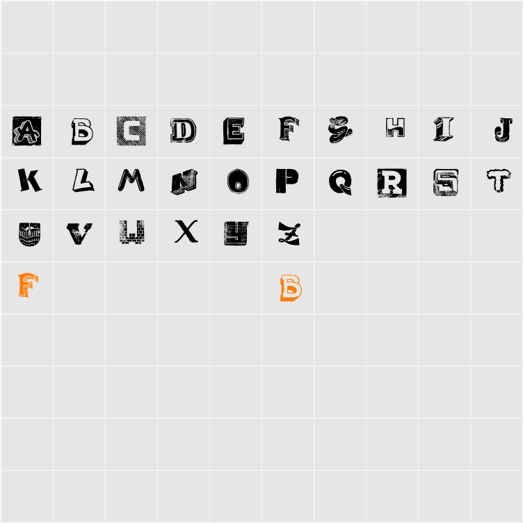 Weird Cuts Character Map