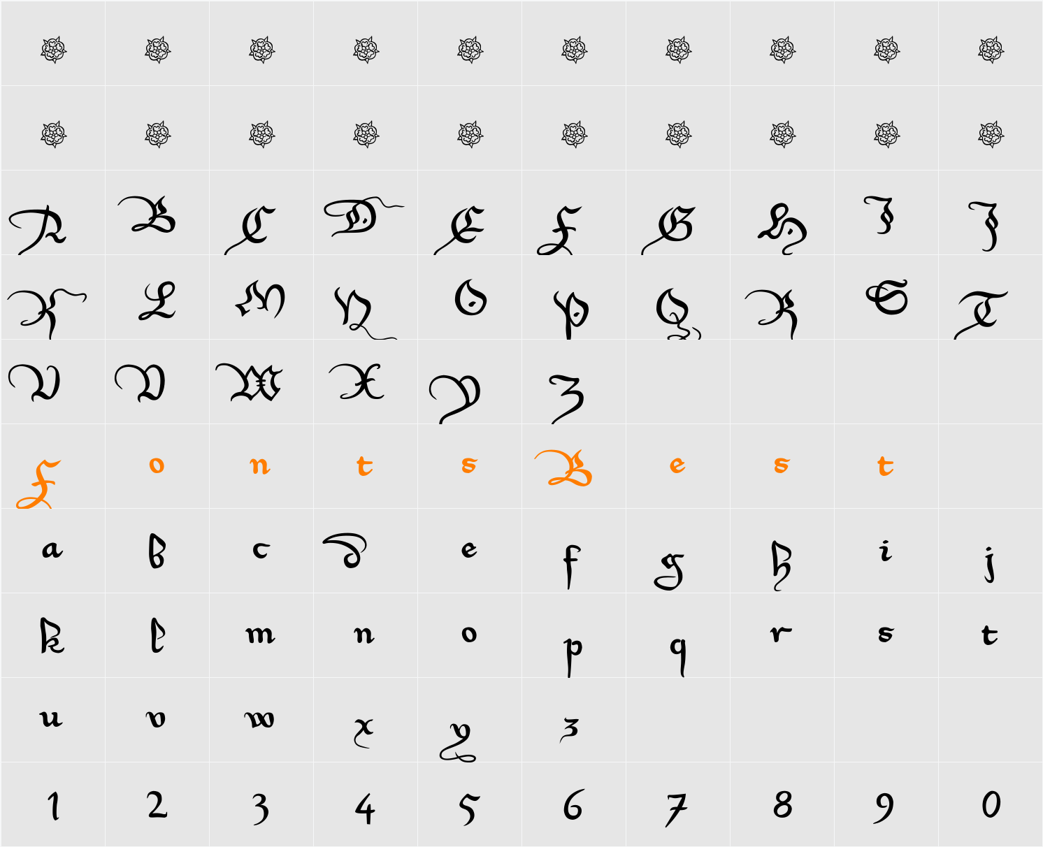 Xirwena Character Map