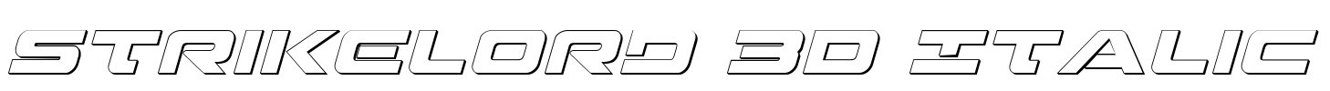 Strikelord 3D Italic Font Image