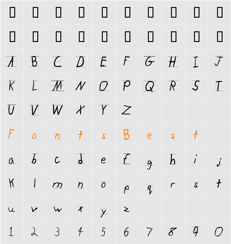 KidTYPERuled Character Map
