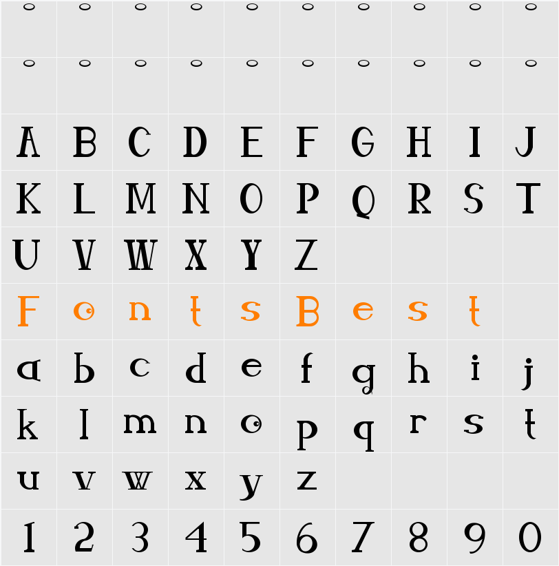 Neroli Character Map