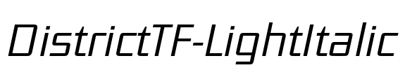 DistrictTF-LightItalic Font Image